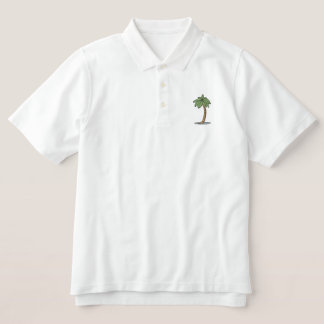 Single Palm Tree Embroidered Polo Shirt