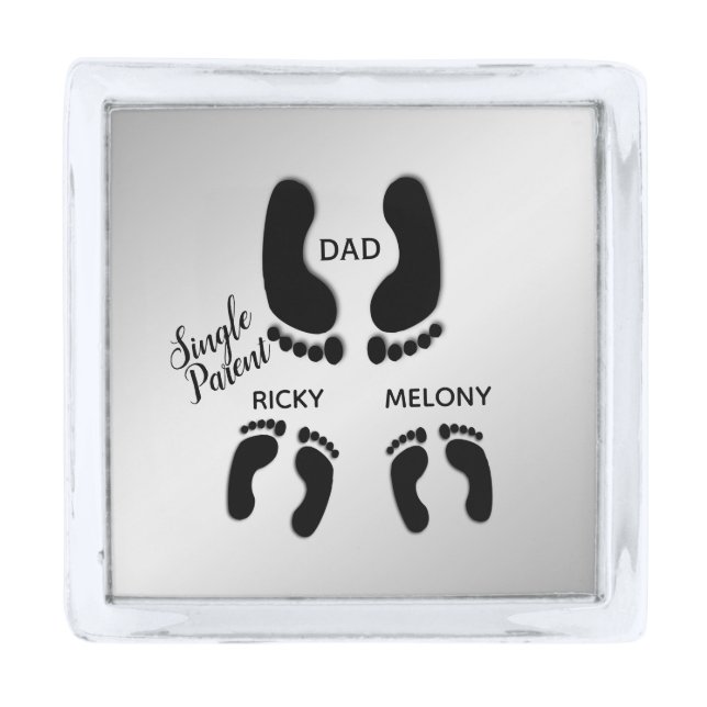 Single Parent Silver Finish Lapel Pin (Front)