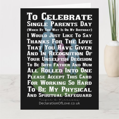 Single Parents Day Card