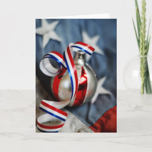 Single Patriotic Ornament Holiday Card