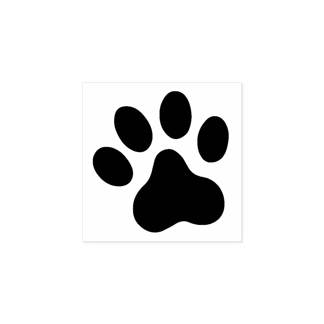 Single paw print rubber stamp | Zazzle