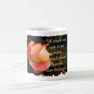 Single Peach Rose w/ quote Mug