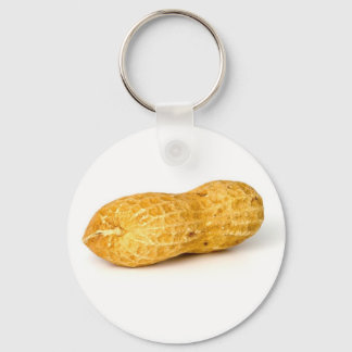 Single Peanut On White Background Keychain