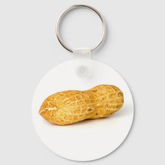 Single Peanut On White Background Keychain (Front)
