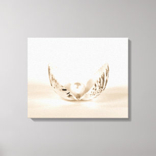 Single Pearl In Seashell Poster Canvas Print