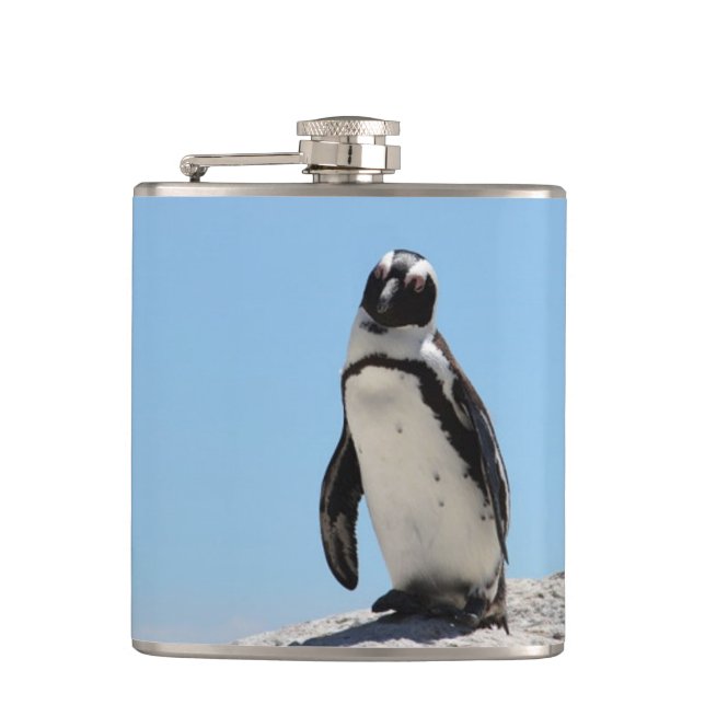 Single Penguin Blue Sky Flask (Front)