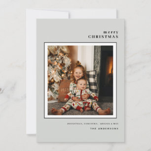 Single Photo Cream Holiday Tree Flat Holiday Card