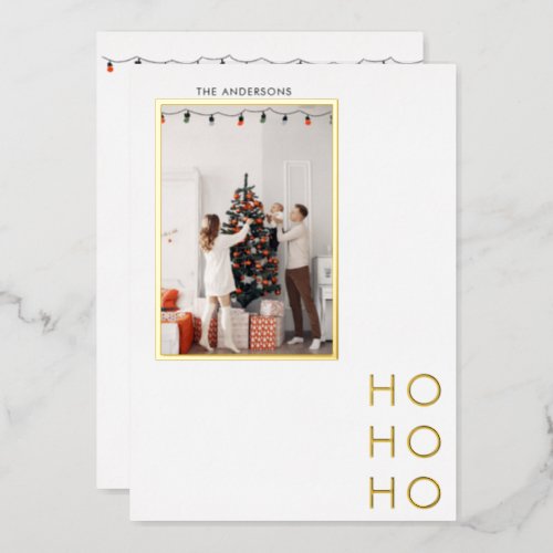 Single photo elegant christmas foil holiday card