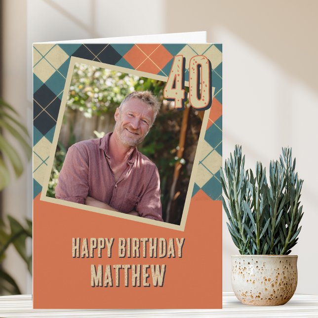 Single Photo Male Age Birthday Card (Creator Uploaded)