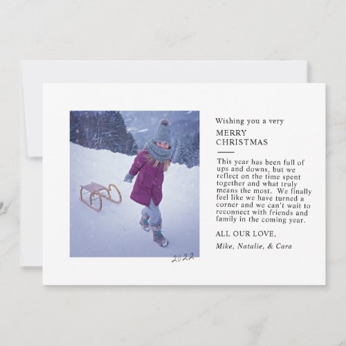 single photo special message holiday card