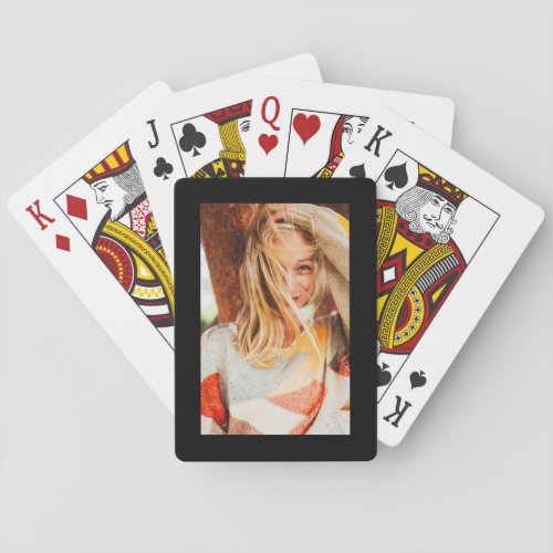 Single Photo Template Black Background Playing Cards