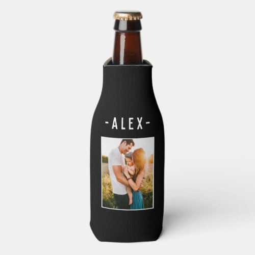 Single Photo Template Black Beer Bottle Cooler
