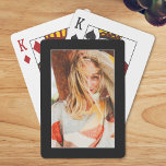 Single Photo Template on Black Poker Cards<br><div class="desc">Single Photo Template with a Thin White Frame on Black Party Playing Cards.</div>