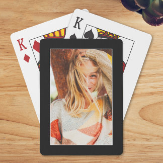 Single Photo Template on Black Poker Cards