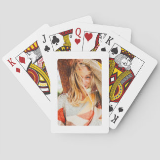 Single Photo Template Rounded Frame Poker Cards