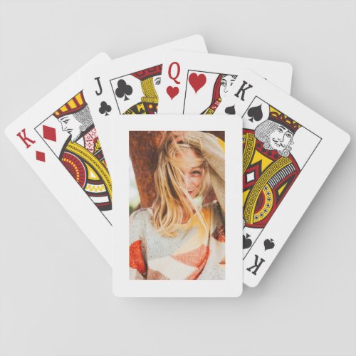 Single Photo Template White Frame Poker Cards