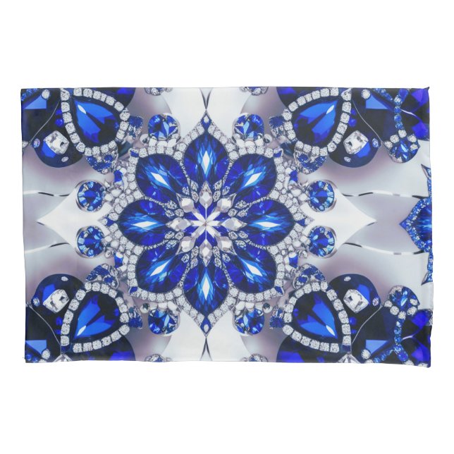 Single Pillowcase with Blue White Colors (Front)