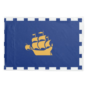 Single Pillowcase with flag of Quebec City
