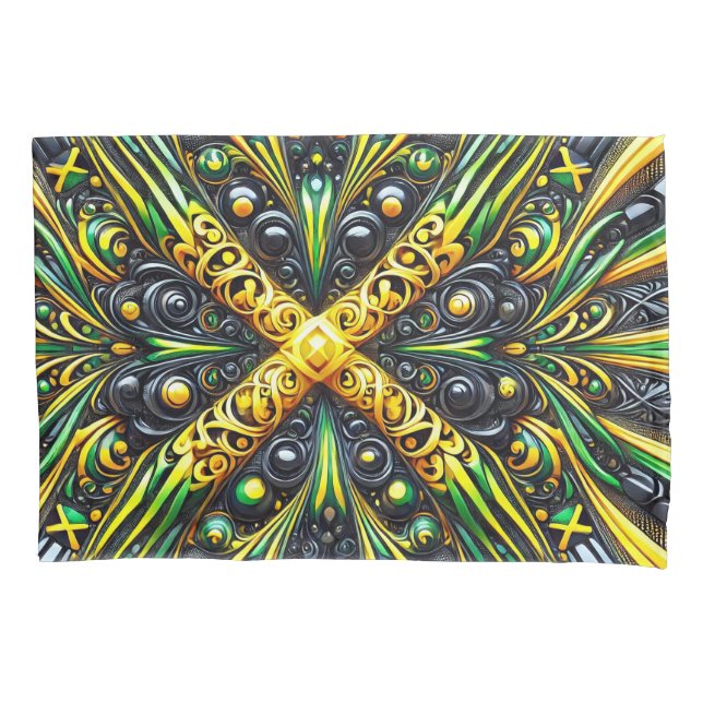 Single Pillowcase with Jamaican Colors (Front)
