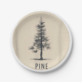 Single Pine Tree Outfit Paper Plates