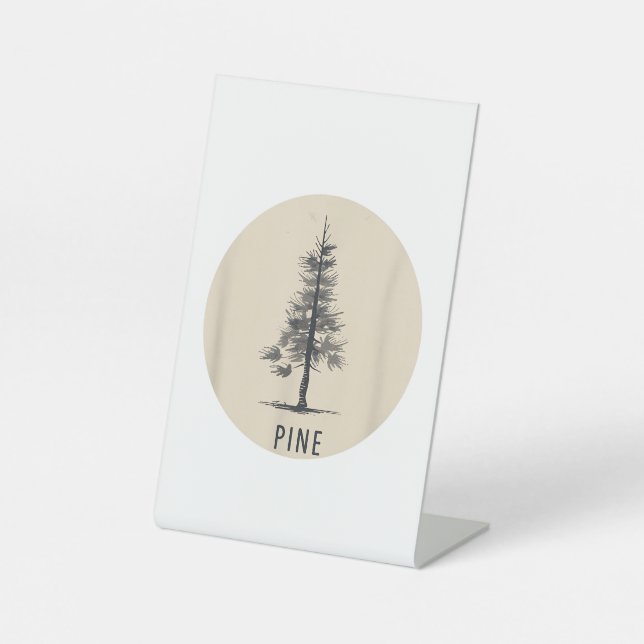 Single Pine Tree Outfit Pedestal Sign (Front)