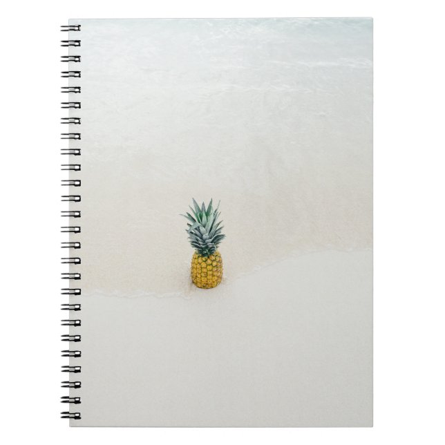 Single pineapple on the beach notebook (Front)