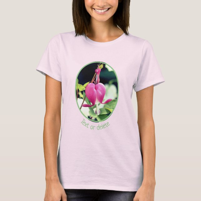 Single Pink Bleeding Heart Flower Personalized T-Shirt (Front)