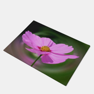 Single Pink Cosmos Wildflower  Doormat