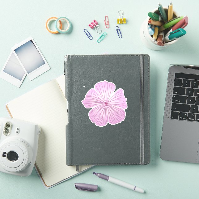 Single Pink Lavatera Flower Sticker (iPad Cover)