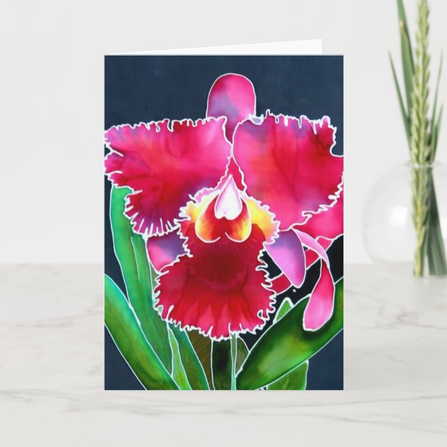 Single Pink Orchid Card (Front)