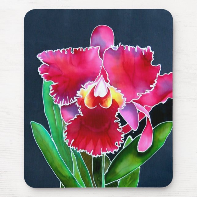 Single Pink Orchid Mouse Pad (Front)
