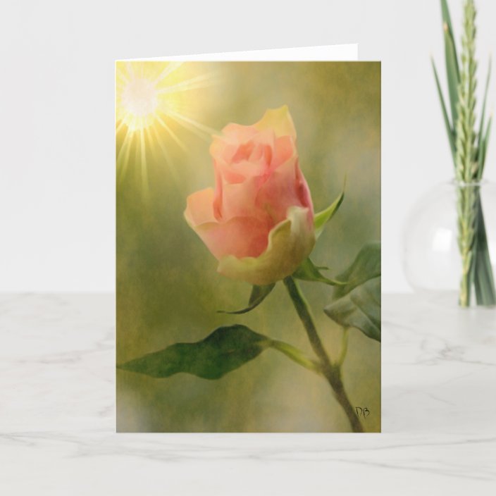 Single Pink Rose Cards | Zazzle.com