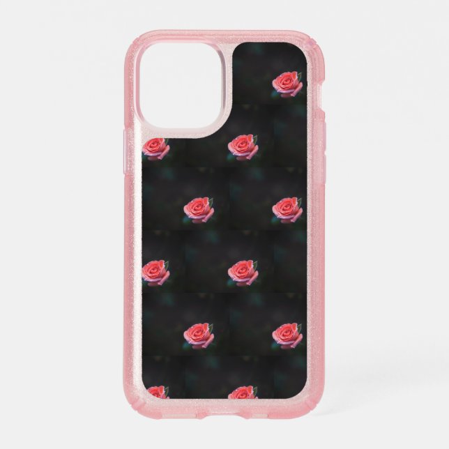 Single Pink Rose Pattern Speck iPhone 11 Pro Case (Front)