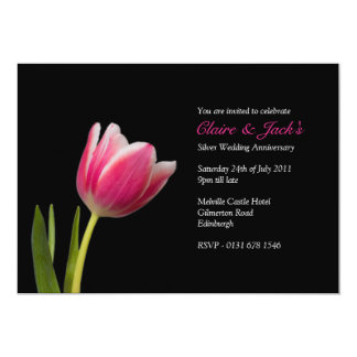 Single Pink Tulip Anniversary Party Invitation