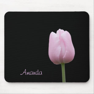 Single Pink Tulip Bud Mouse Pad