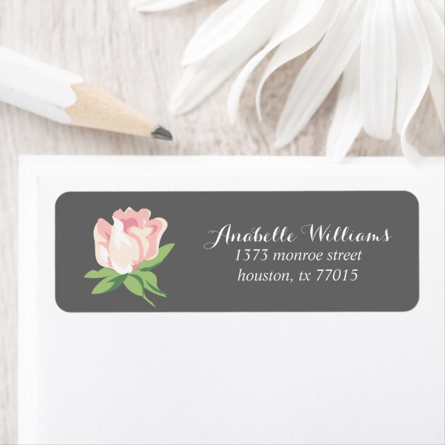 Single Pink Vintage Rose Label (Insitu)
