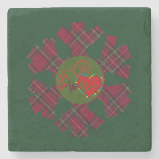 Single Plaid Snowflake Stone Coaster