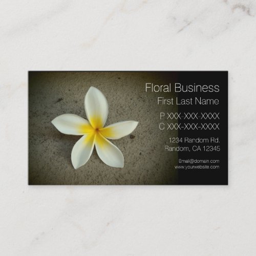 Single plumeria flower custom business cards
