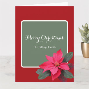 Single Poinsettia Design Card