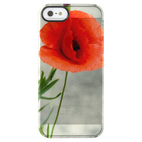 Single poppy flower photo clear iPhone SE55s case