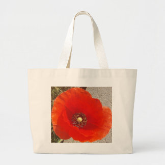 Single Poppy Large Tote Bag