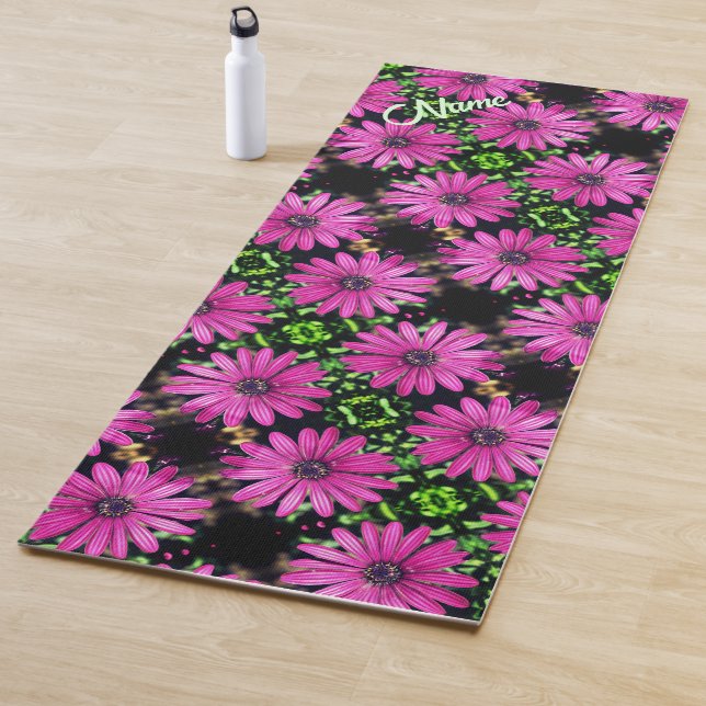 Single Purple African Daisy Flower Personalized  Yoga Mat (In Situ)