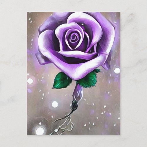Single Purple Rose Postcard