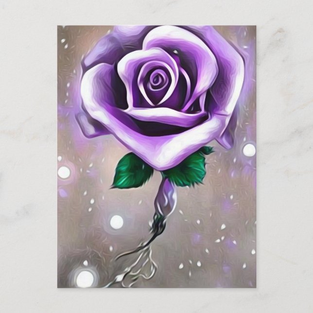Single Purple Rose Postcard (Front)