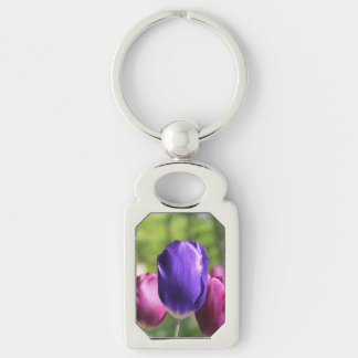 Single Purple Tulip Keychain