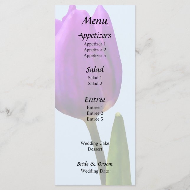 Single Purple Tulip Menu (Front)