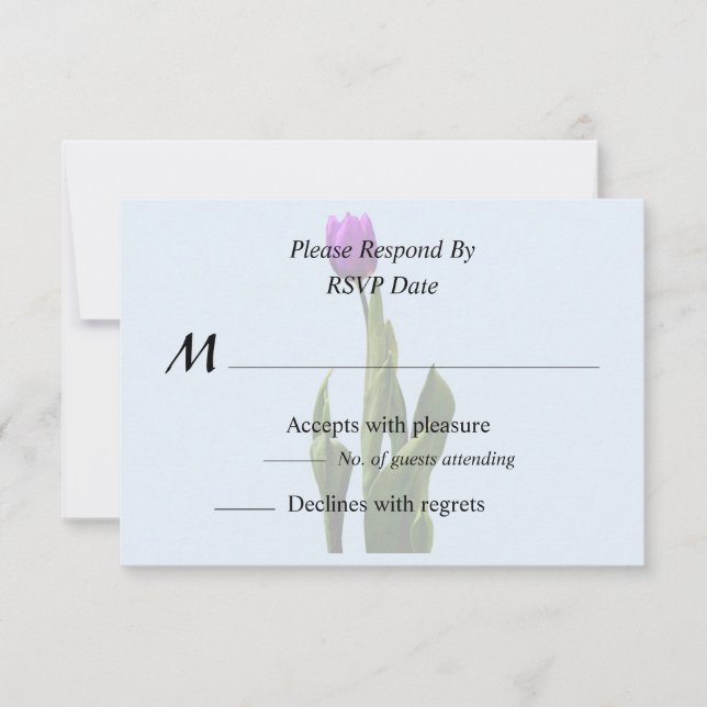 Single Purple Tulip RSVP Card (Front)