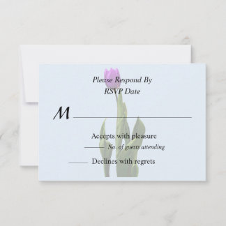 Single Purple Tulip RSVP Card