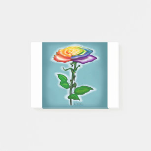 Single Rainbow Rose Post-it Notes