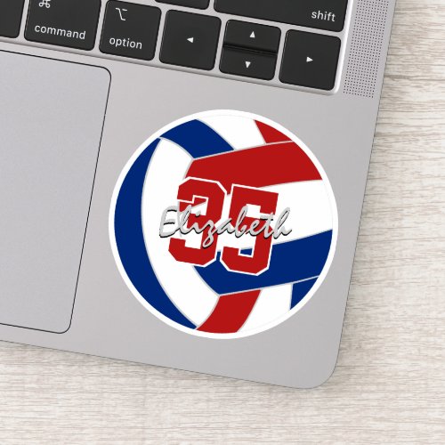 single red blue volleyball sticker or buy in bulk 
